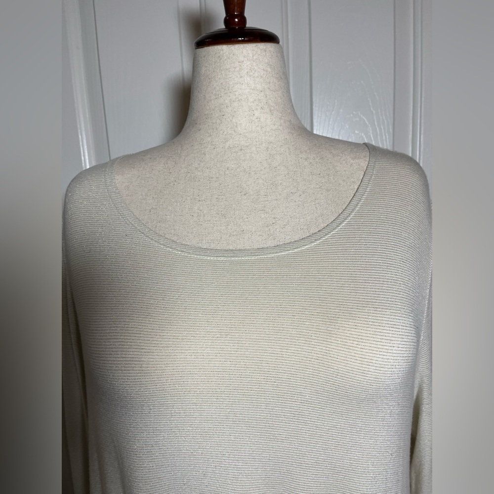 Lane Bryant Ivory Micro-Striped Swing Tunic Top โ Long Sleeve - Picture 2 of 11